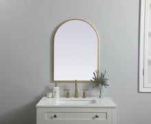 Metal Frame Arch Mirror 22X30 Inch In Brass