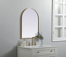 Metal Frame Arch Mirror 22X30 Inch In Brass