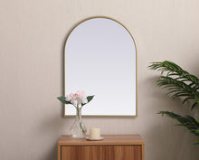 Metal Frame Arch Mirror 22X30 Inch In Brass