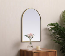 Metal Frame Arch Mirror 22X30 Inch In Brass