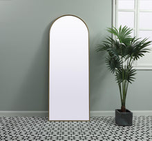 Metal Frame Arch Full Length Mirror 28X74 Inch In Brass