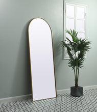 Metal Frame Arch Full Length Mirror 28X74 Inch In Brass