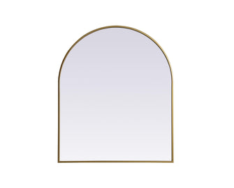 Metal Frame Arch Mirror 30X36 Inch In Brass