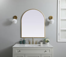 Metal Frame Arch Mirror 30X36 Inch In Brass