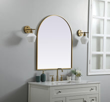 Metal Frame Arch Mirror 30X36 Inch In Brass