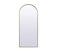 Metal Frame Arch Full Length Mirror 32X76 Inch In Brass