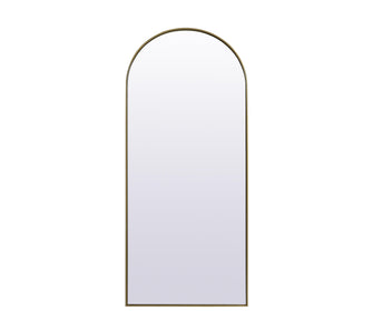 Metal Frame Arch Full Length Mirror 32X76 Inch In Brass