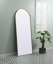 Metal Frame Arch Full Length Mirror 32X76 Inch In Brass