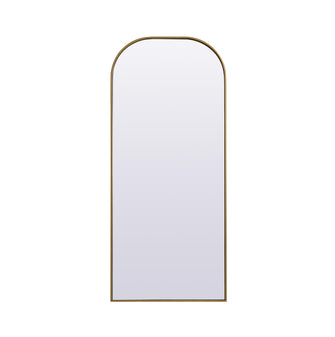 Metal Frame Arch Full Length Mirror 28X66 Inch In Brass