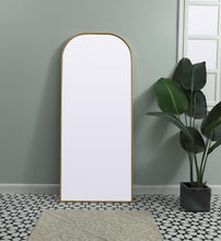 Metal Frame Arch Full Length Mirror 28X66 Inch In Brass