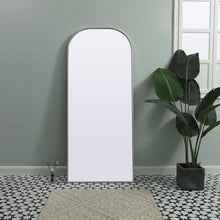 Metal Frame Arch Full Length Mirror 28X66 Inch In Silver