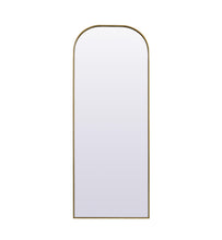 Metal Frame Arch Full Length Mirror 28X74 Inch In Brass