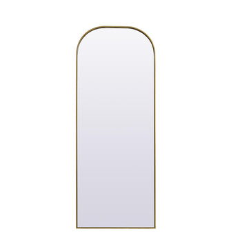 Metal Frame Arch Full Length Mirror 28X74 Inch In Brass