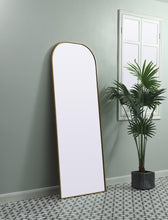 Metal Frame Arch Full Length Mirror 28X74 Inch In Brass