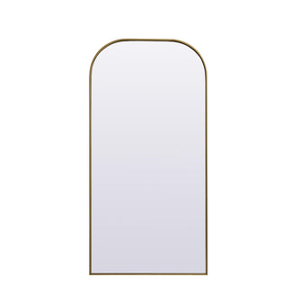 Metal Frame Arch Full Length Mirror 32X66 Inch In Brass