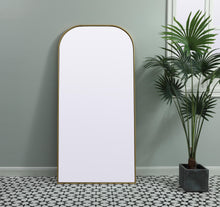 Metal Frame Arch Full Length Mirror 32X66 Inch In Brass