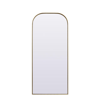 Metal Frame Arch Full Length Mirror 32X76 Inch In Brass