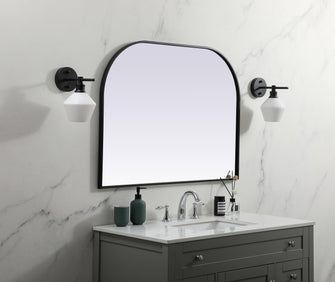 Metal Frame Arch Mirror 40X30 Inch In Black