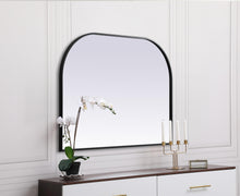 Metal Frame Arch Mirror 40X30 Inch In Black