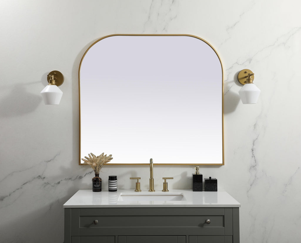 Metal Frame Arch Mirror 42X38 Inch In Brass | Elegant Blaire | ELG ...