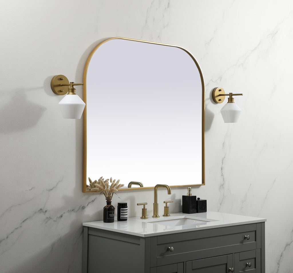 Metal Frame Arch Mirror 42X38 Inch In Brass | Elegant Blaire | ELG ...