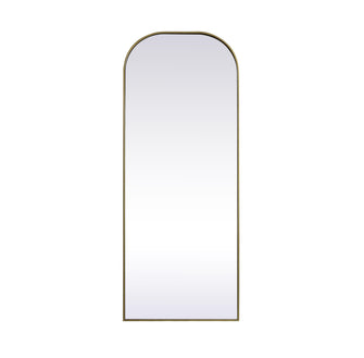 Metal Frame Arch Full Length Mirror 28X74 Inch In Brass