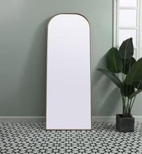 Metal Frame Arch Full Length Mirror 28X74 Inch In Brass