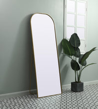 Metal Frame Arch Full Length Mirror 28X74 Inch In Brass