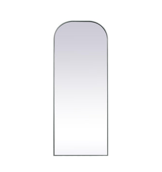 Metal Frame Arch Full Length Mirror 28X74 Inch In Silver