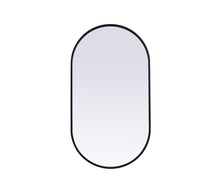 Metal Frame Oval Mirror 20X36 Inch In Black