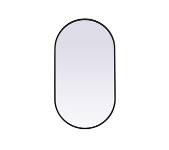 Metal Frame Oval Mirror 20X36 Inch In Black