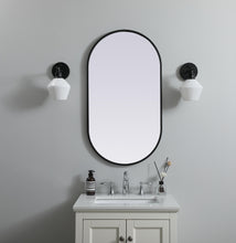 Metal Frame Oval Mirror 20X36 Inch In Black