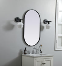 Metal Frame Oval Mirror 20X36 Inch In Black