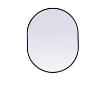 Metal Frame Oval Mirror 24X30 Inch In Black