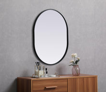 Metal Frame Oval Mirror 24X30 Inch In Black