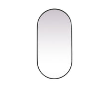 Metal Frame Oval Mirror 24X48 Inch In Black