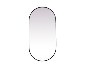 Metal Frame Oval Mirror 24X48 Inch In Black