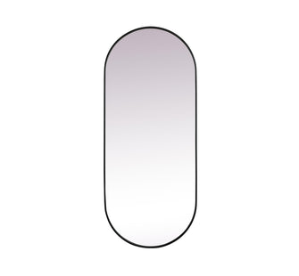 Metal Frame Oval Mirror 30X72 Inch In Black