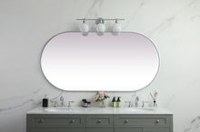 Metal Frame Oval Mirror 36X72 Inch In Silver