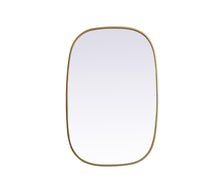 Metal Frame Oval Mirror 24X36 Inch In Brass