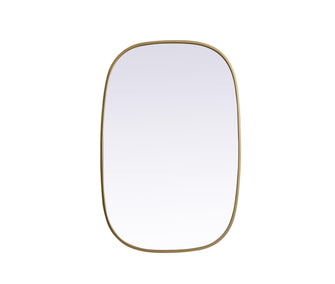 Metal Frame Oval Mirror 24X36 Inch In Brass