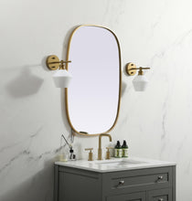 Metal Frame Oval Mirror 24X36 Inch In Brass