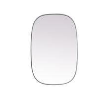 Metal Frame Oval Mirror 24X36 Inch In Silver