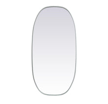 Metal Frame Oval Mirror 24X48 Inch In Silver