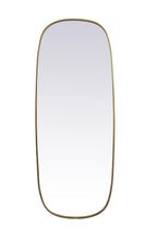 Metal Frame Oval Mirror 24X60 Inch In Brass