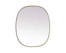 Metal Frame Oval Mirror 30X36 Inch In Brass