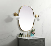 Metal Frame Oval Mirror 30X36 Inch In Brass