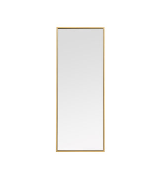 Metal Frame Rectangle Mirror 14 Inch In Brass