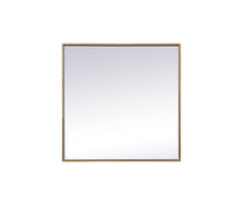 Metal Frame Square Mirror 24 Inch In Brass