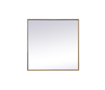 Metal Frame Square Mirror 24 Inch In Brass